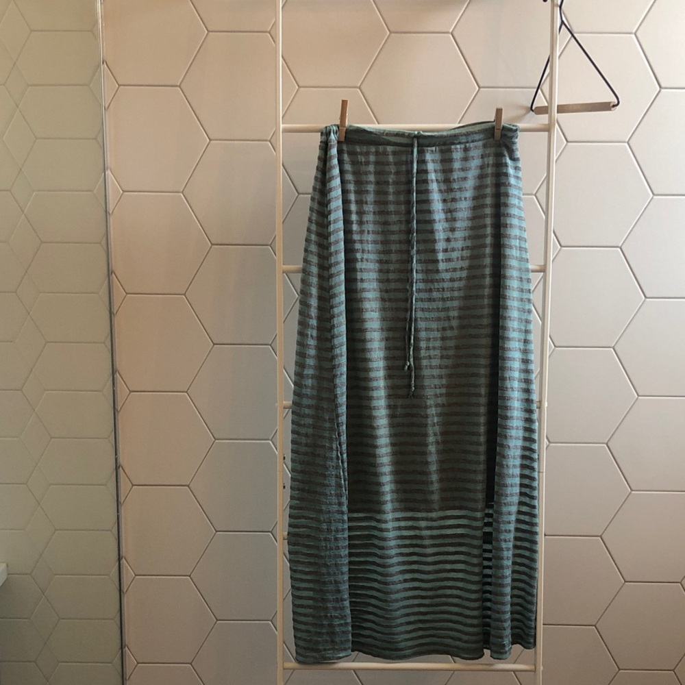 Lapis Teal and Gray Maxi Skirt